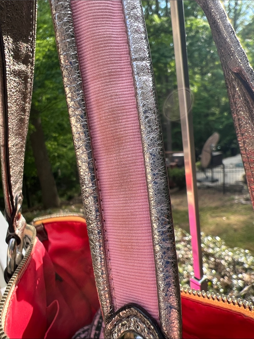 Coach Poppy Floral Graffiti Sateen Tote Pink and Cream Y2K 16306 - Picture 15 of 17